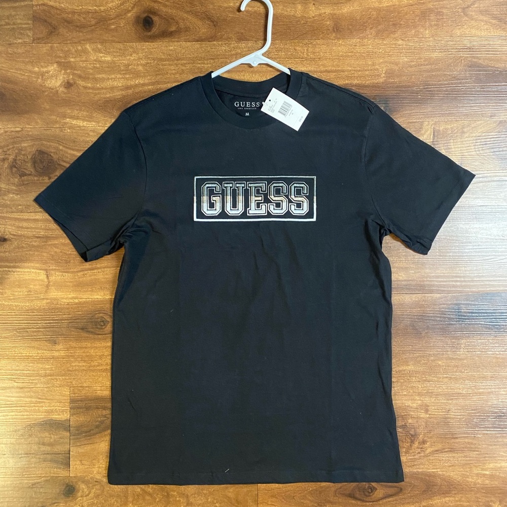 GUESS Black Short Sleeve Logo Graphic Tee